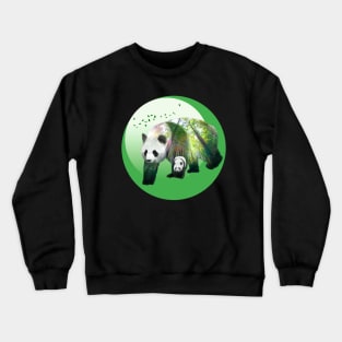 Panda Bear Animal Wild Forest Jungle China Bamboo Nature Asia World Earth Crewneck Sweatshirt